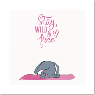 Yoga cat Posters and Art